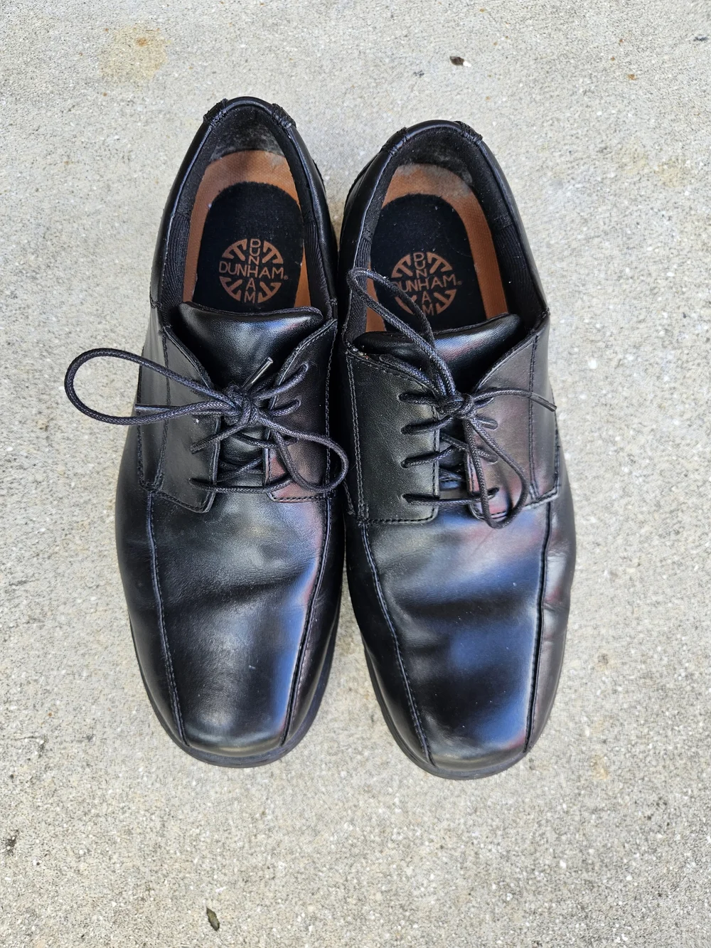 Dunham by New Balance Men's Bryce Oxford Black Dress Shoes Lace-Up Leather Used